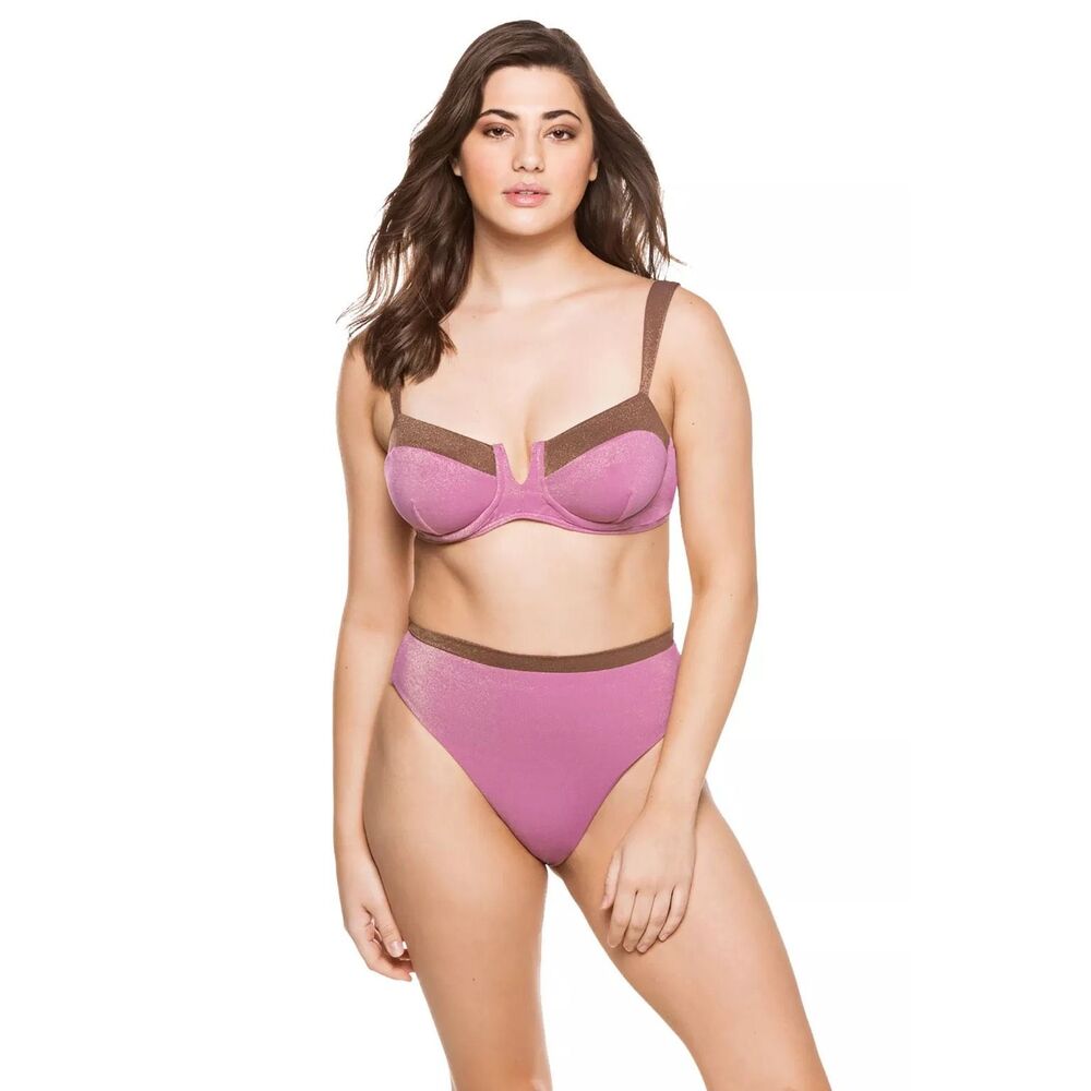 NWOT MAXSWIM Sasha Shimmer Underwire Bikini Swim Top & Bottom Set Size S
